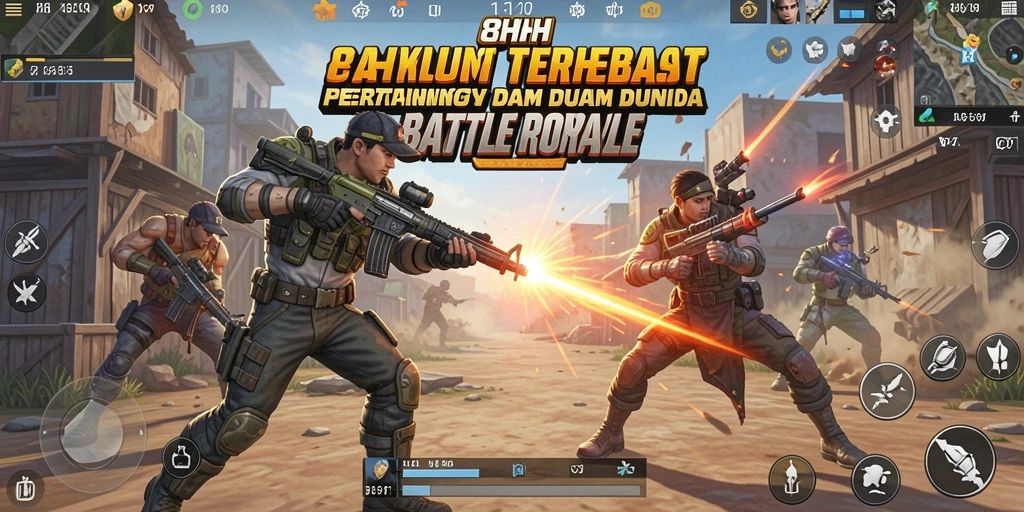 Gameplay seru di 8HHH menampilkan pertarungan intens Battle Royale.