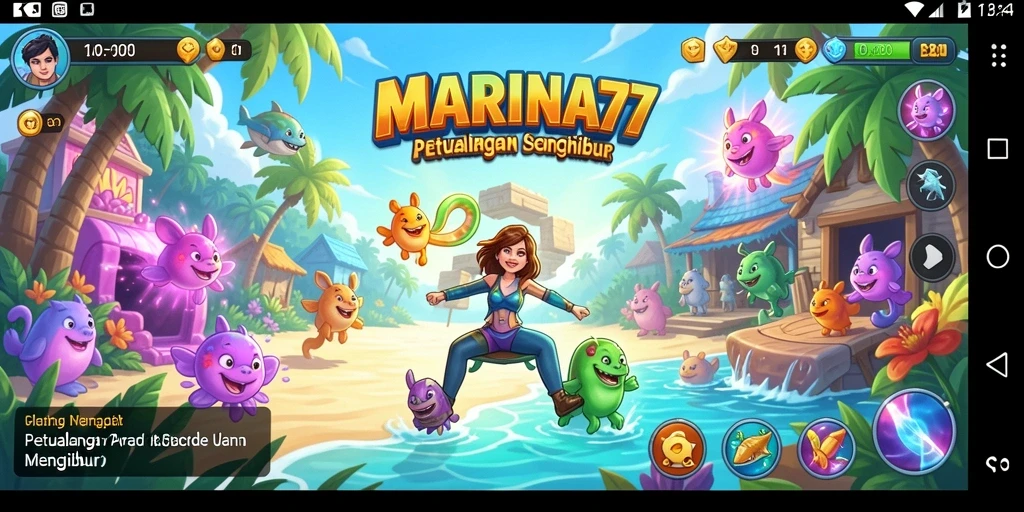 Tangkapan layar menampilkan aksi seru dalam MARINA77 dengan gameplay Arcade.