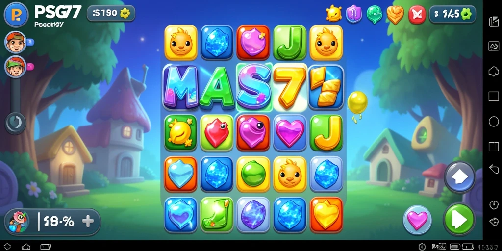Tampilan menarik game Match-3 PSG77 dengan gameplay seru.