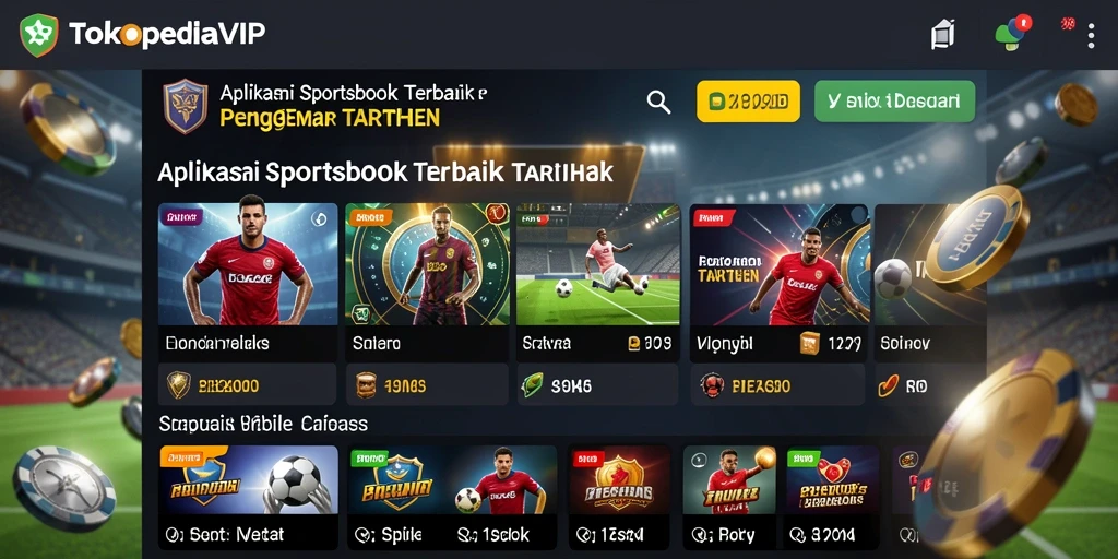 Tampilan dynamic dari aplikasi sportsbook TOKOPEDIAVIP yang menarik.